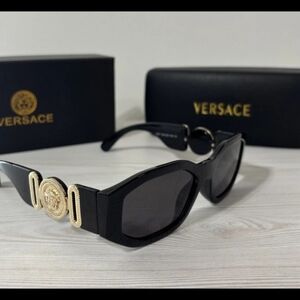 Versace Black Sunglasses with Gold Accent